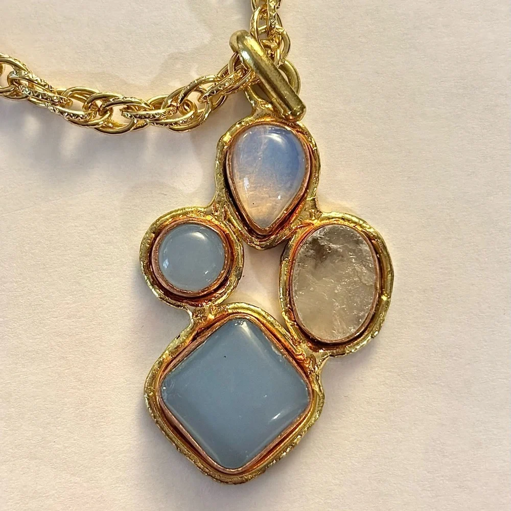 Handmade by Artisan Jennifer Thames Originals Gold Filled Multi-Stone Necklace - Picture 3 of 5